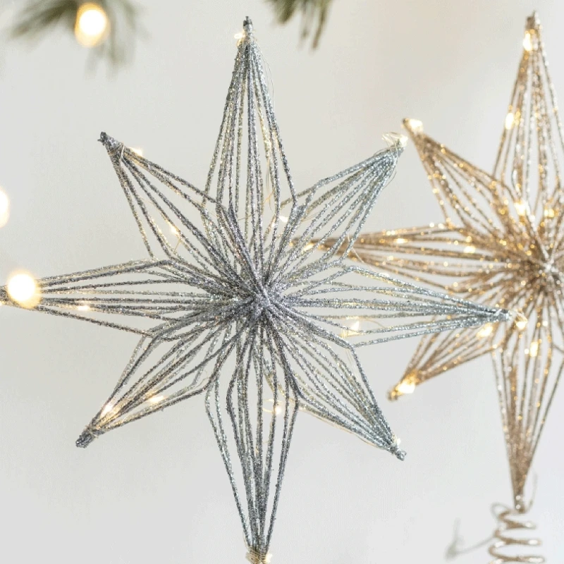Рождественская елка со светодиодной подсветкой, елочные верхушки, Украшение на верхушке дерева с батарейным питанием, Новогодний фестиваль 2024, декор для вечеринок