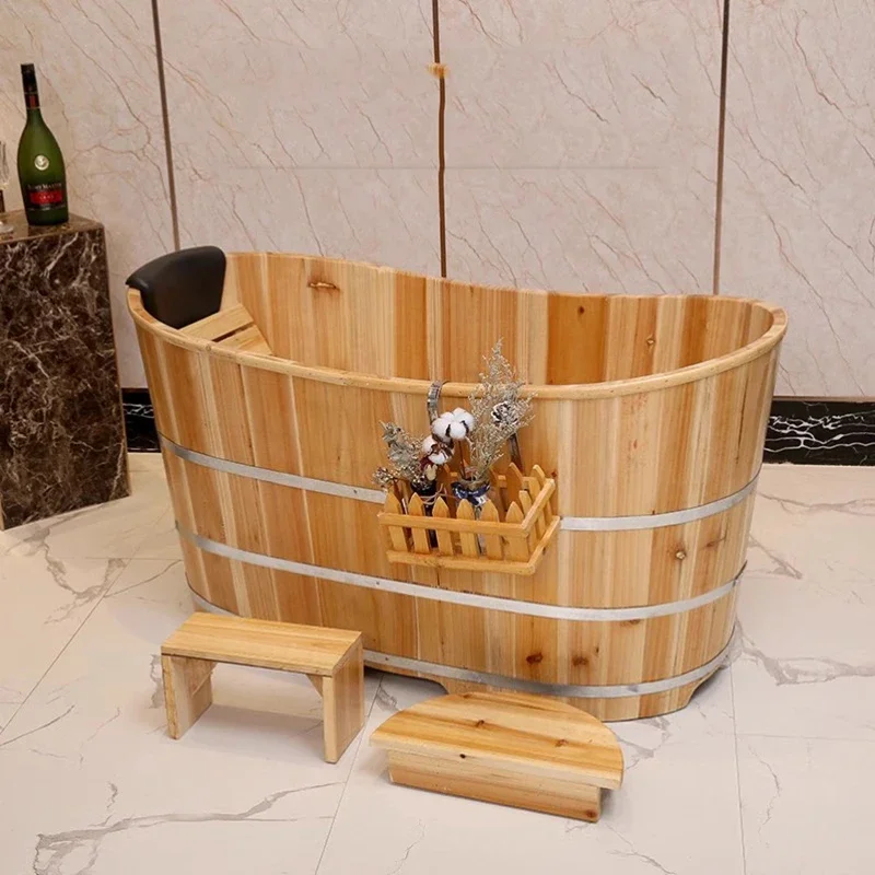 Куб Портативная ванна Спа-ведра для взрослых Сиденье для умывальника Портативная Сауна Крытый Деревянный бочонок Спа-Товары для ванной комнаты