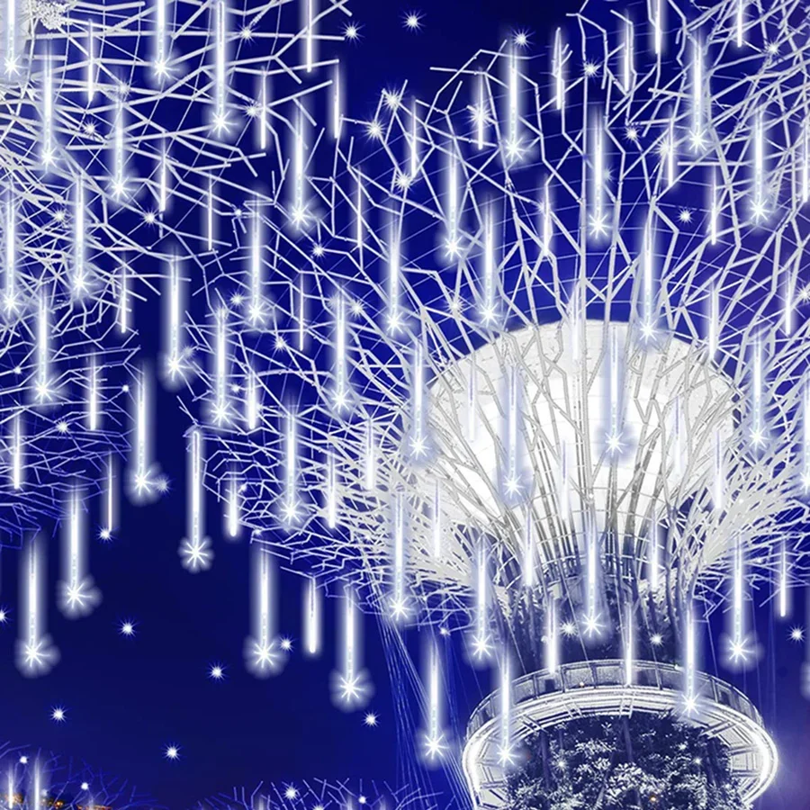 Thrisdar Метеоритный Дождь Капли Дождя Огни 50 см 288 LED Водонепроницаемый Снегопад Сосулька Струнные Огни для Свадьбы Рождественский Садовый Декор