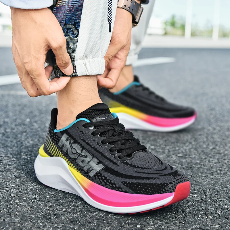 Модные мужские трикотажные спортивные кроссовки для бега, повседневные кроссовки для ходьбы, мужская обувь Tenis Feminino, Дышащая мужская обувь для тренировок.