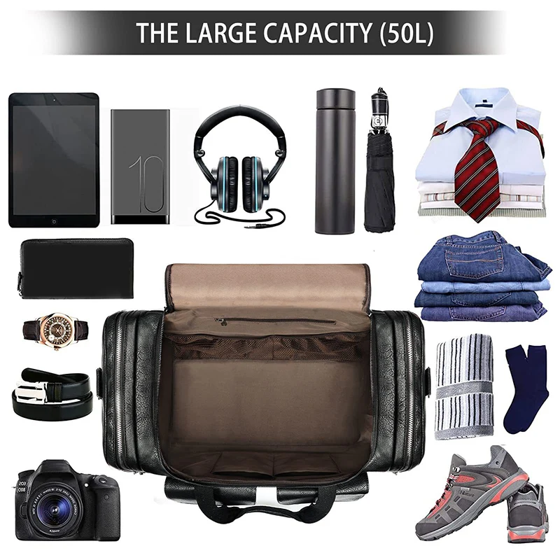 Большая сумка для фитнеса, спортивная сумка из искусственной кожи, мужская водонепроницаемая сумка через плечо, Повседневная поездка в спортзал, карман для хранения багажа, Спортивная сумка