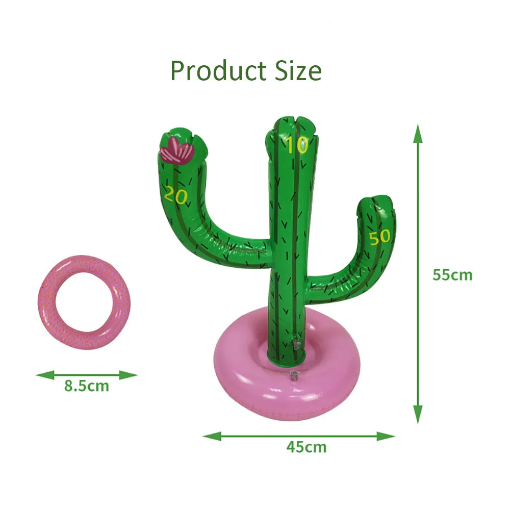 Надувное кольцо с кактусом из ПВХ, Игрушечное кольцо для метания, Детский интерактивный реквизит для игр на открытом воздухе