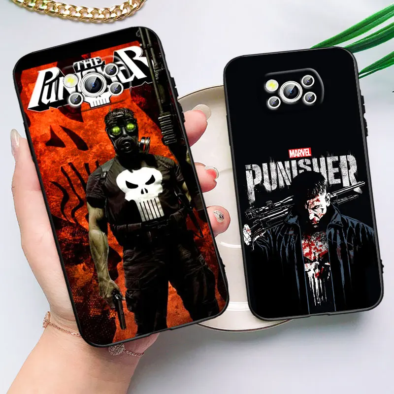Чехол для Телефона Marvel Superheroe punisher Для Xiaomi Mi Poco X4 X3 NFC F4 F3 GT M4 M3 M2 X2 F2 Pro C3 5G Civi Fundas Черный