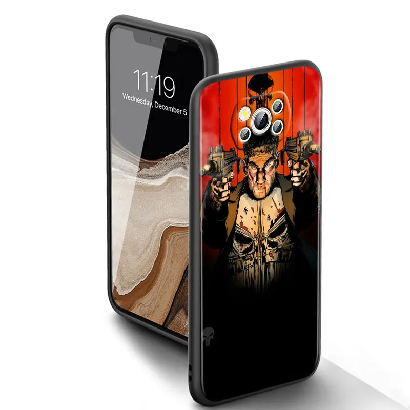 Чехол для Телефона Marvel Superheroe punisher Для Xiaomi Mi Poco X4 X3 NFC F4 F3 GT M4 M3 M2 X2 F2 Pro C3 5G Civi Fundas Черный