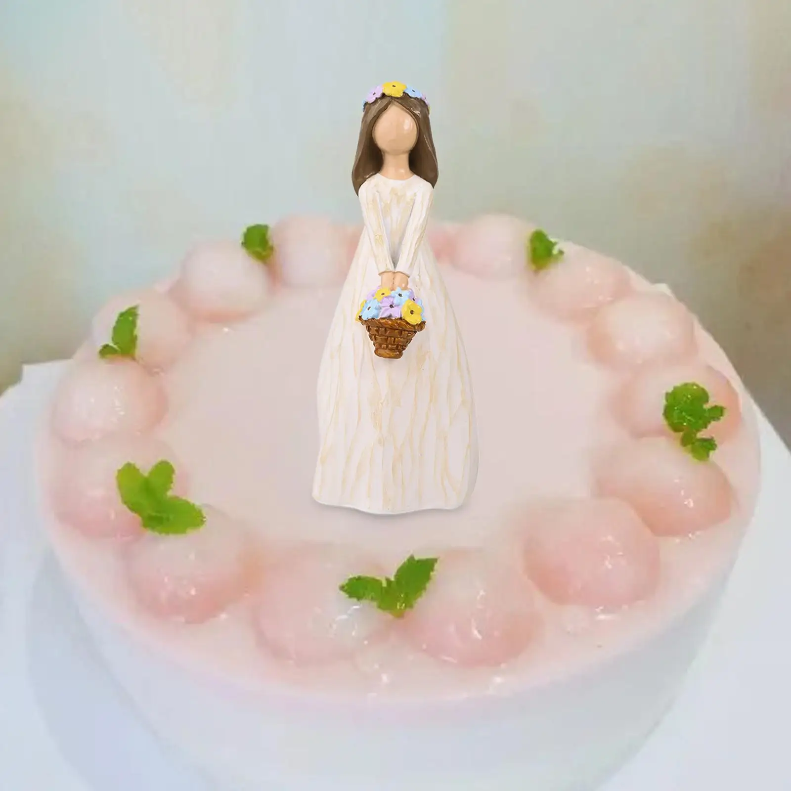 Фигурка девушки, украшение для торта, фигурка из смолы, элегантные украшения для торта на юбилей, корпоратив, подарок на День Святого Валентина