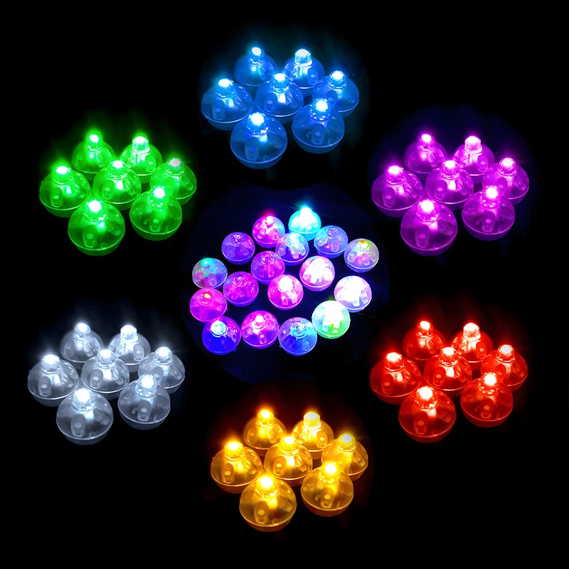 10-20 штук светящихся маленьких шариков, светодиодных фонариков-вспышек, красочных и светящихся маленьких игрушек для свадеб, вечеринок и украшений на День рождения