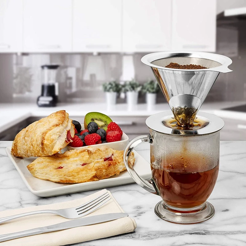 Безбумажная насадка для капельницы для кофе-не забивающийся ультратонкий слой, насыпанный на кофеварку, фильтр для кофе, экологически чистый