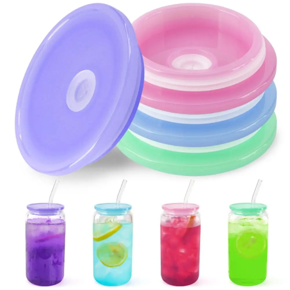 Крышка для чашки объемом 16 унций, портативные Пластиковые крышки для стеклянных чашек карамельного цвета, подарочная крышка для чаши для кофе со льдом