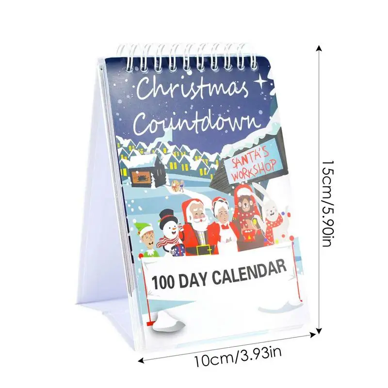 Обратный отсчет до рождественского календаря 2023 Настольный Отрывной Листающий календарь 100 Дней Рождественский календарь для школы компании Дома