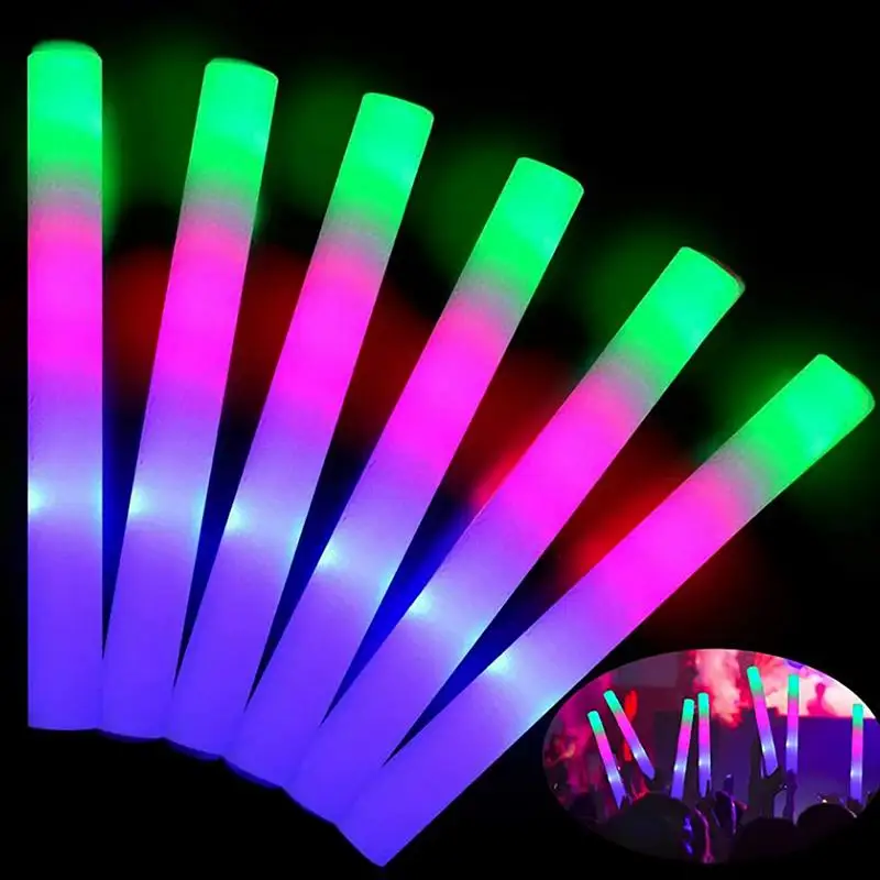 Светящиеся палочки из пенопласта Объемные светодиодные палочки из пенопласта с 3 режимами Красочного мигающего свечения в темноте Праздничные принадлежности для свадьбы концерта вечеринки