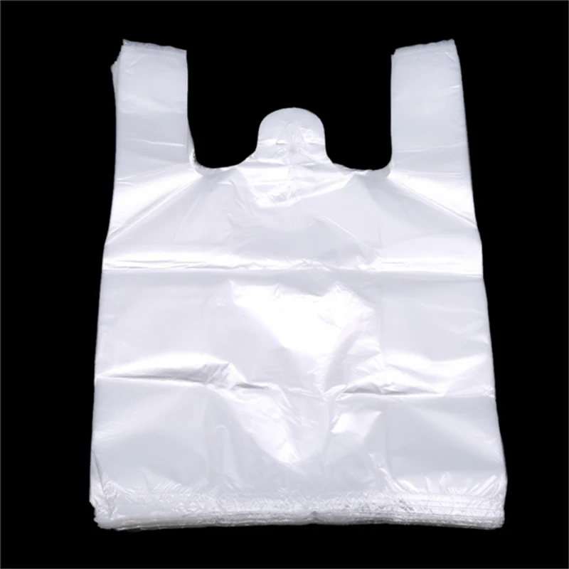 100шт портативных прозрачных пакетов Пластиковые пакеты для супермаркета с ручкой Сумка для покупок Сумка для упаковки пищевых продуктов 15-48 см