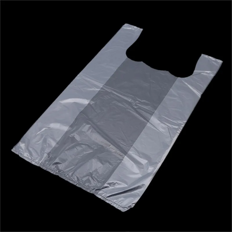 100шт портативных прозрачных пакетов Пластиковые пакеты для супермаркета с ручкой Сумка для покупок Сумка для упаковки пищевых продуктов 15-48 см
