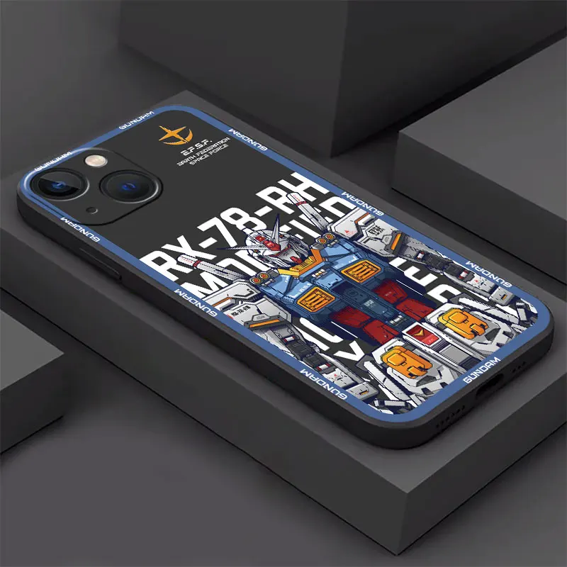 Чехол для телефона iPhone 15 14 13 12 Mini 11 Pro Max X XR XS 7 8 Мягкий Силиконовый Чехол 13 Mini 5S Blacks M-Mobile Suit Warrior Япония