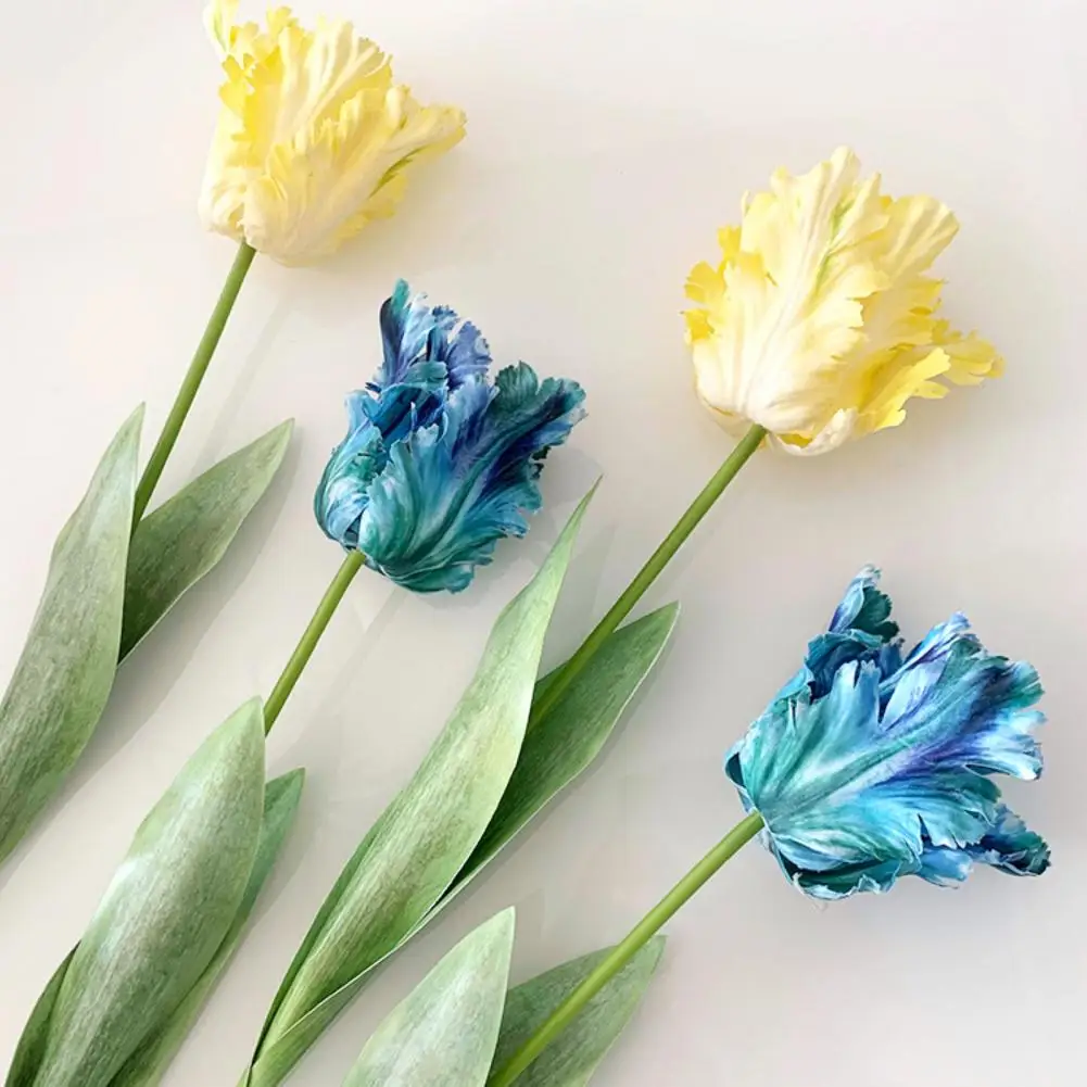 1шт искусственный цветок 68 см, имитирующий цветок, сгибаемый, Нежный 3D попугай, тюльпан, реалистичный искусственный цветок для дома