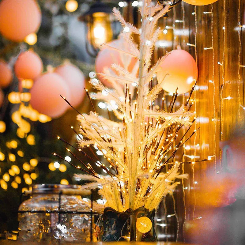 Рождественские украшения: Украсьте свой дом креативными гирляндами из ивовых прутьев с 20 светодиодами, создающими волшебную атмосферу