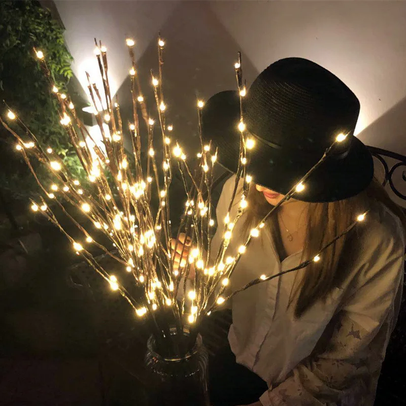 Рождественские украшения: Украсьте свой дом креативными гирляндами из ивовых прутьев с 20 светодиодами, создающими волшебную атмосферу