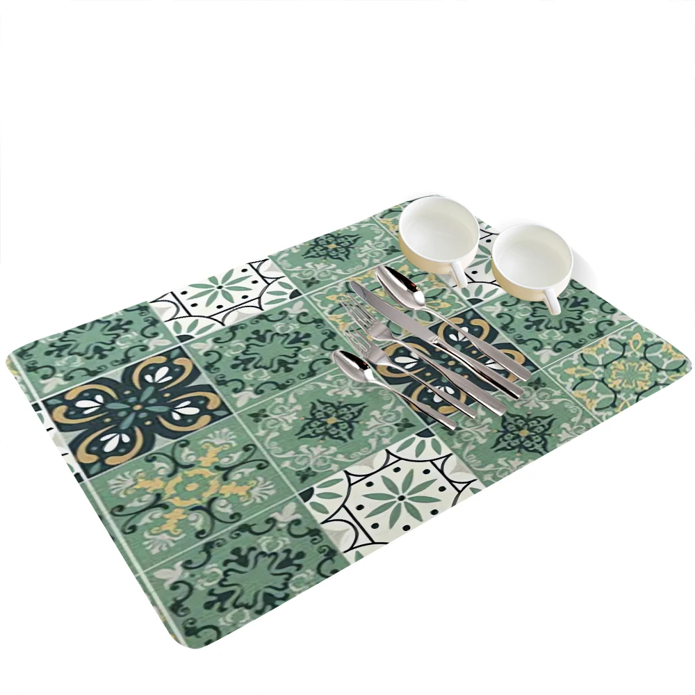 Дренажная прокладка с геометрическим рисунком, Суперпоглощающий коврик для сушки посуды, Быстросохнущая посуда, столовые приборы, Коврики для кухни и ванной