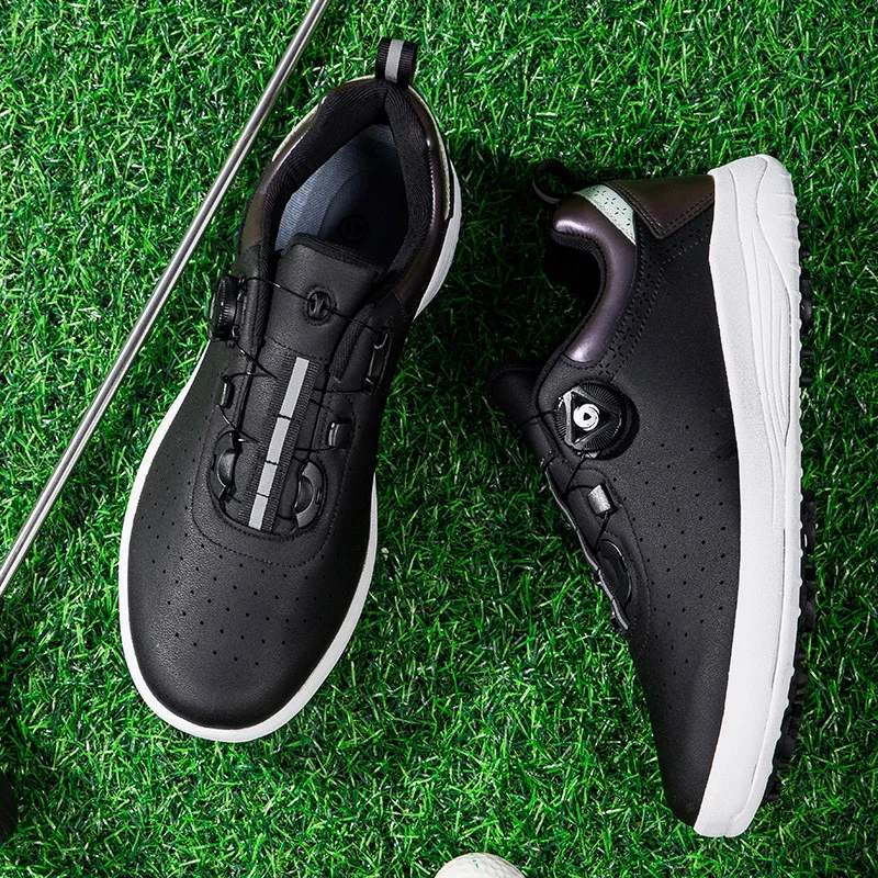 Профессиональные кожаные туфли для гольфа унисекс, синие, красные мужские тренировочные кроссовки для гольфа, нескользящие женские туфли для гольфистов
