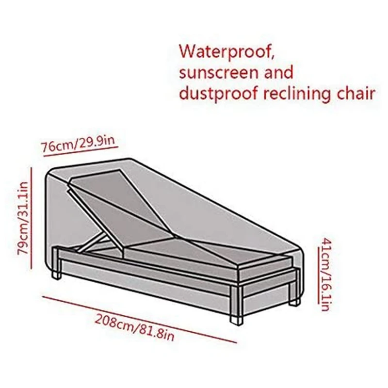 3 Комплекта наружного чехла для шезлонга, водонепроницаемый чехол для шезлонга для садового плетеного кресла, Защитный слой для мебели для террасы