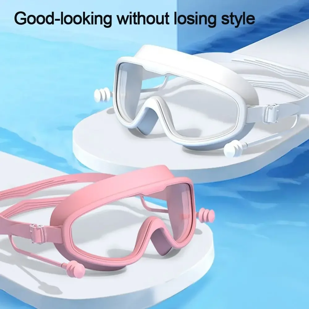 Пляжные очки для мальчиков Big Wim, Очки для плавания с детскими очками для девочек, Оправа для бассейна с защитой от запотевания, Затычки для ушей, детские