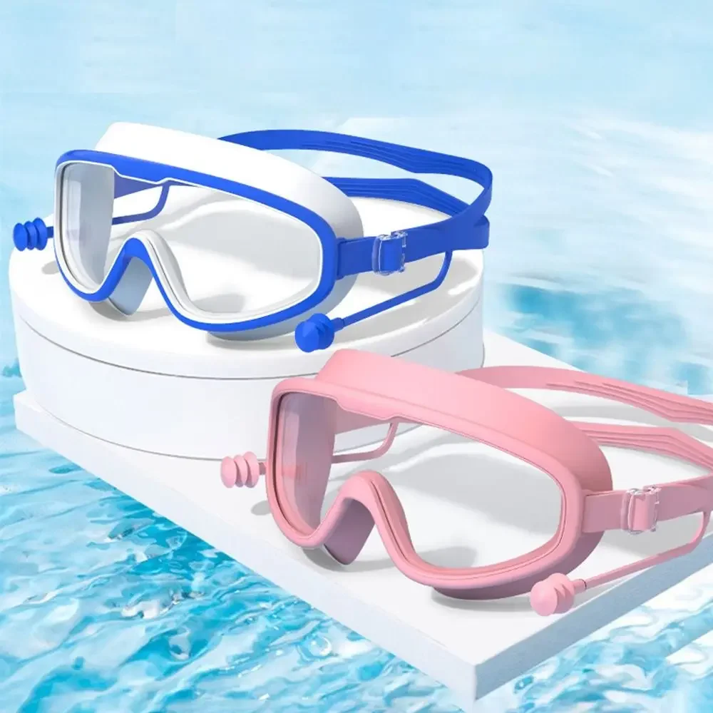 Пляжные очки для мальчиков Big Wim, Очки для плавания с детскими очками для девочек, Оправа для бассейна с защитой от запотевания, Затычки для ушей, детские