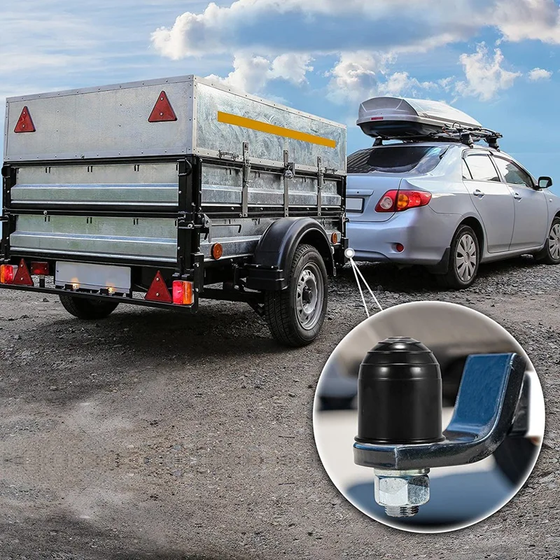 2 шт Универсальная шаровая крышка для прицепа Водонепроницаемый 50 мм ID Черный для автомобиля грузовика RV Лодки