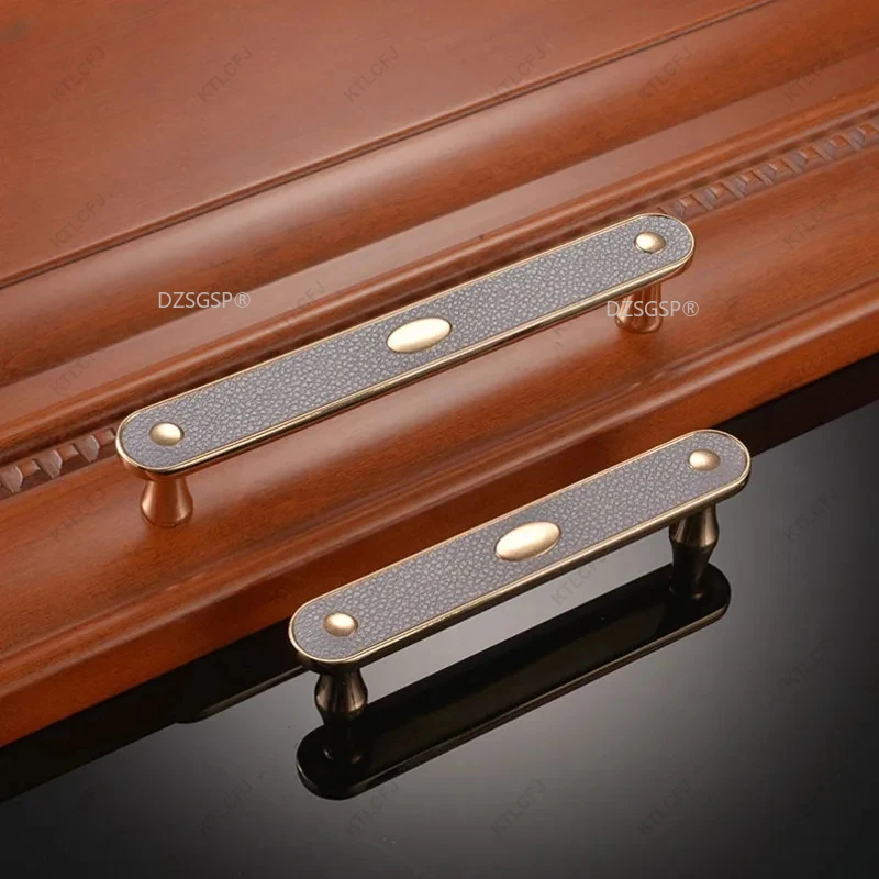 Ручка ящика из цельной кожи из цинкового сплава, современная минималистичная ручка ящика, ручка дверцы шкафа.