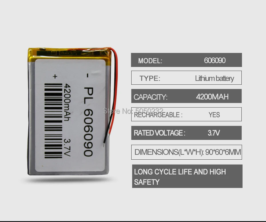 литий-полимерная аккумуляторная батарея 3,7 В 4000 мАч 606090 Литий-полимерная Аккумуляторная батарея для GPS MP4 камеры Power Bank планшета Электроигрушек DVD-диска