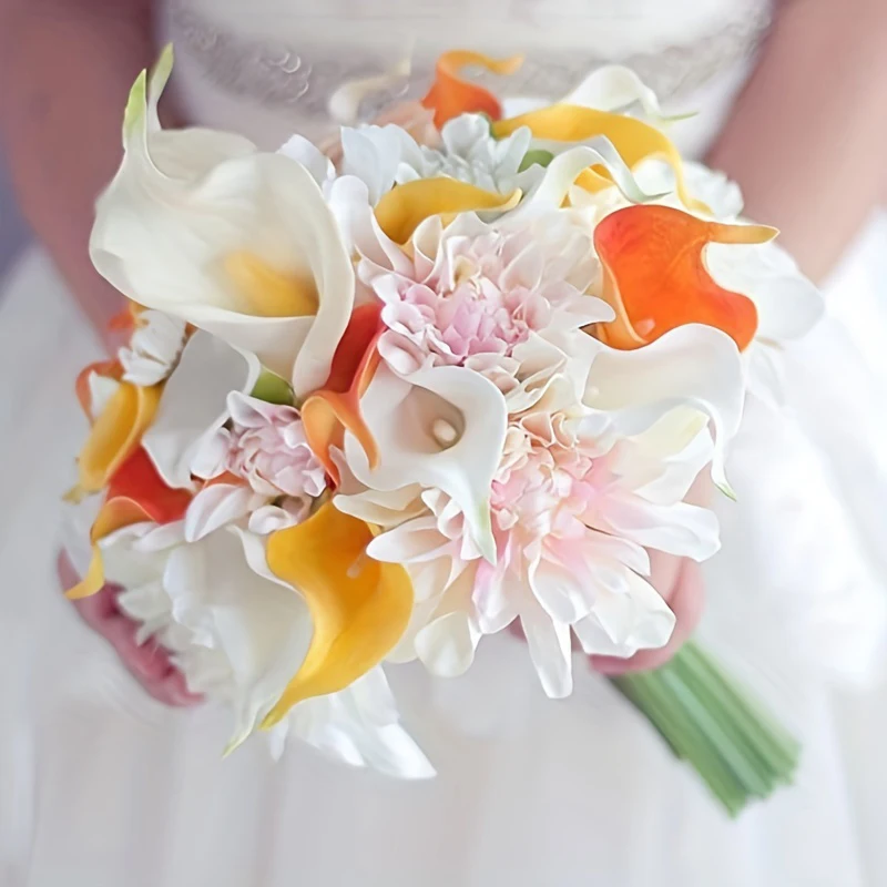Белые Каллы из искусственных цветов, свадебный букет невесты, 3/5шт, искусственные цветы из искусственной кожи, украшение из искусственных цветов для свадебной вечеринки, декор для домашней вечеринки