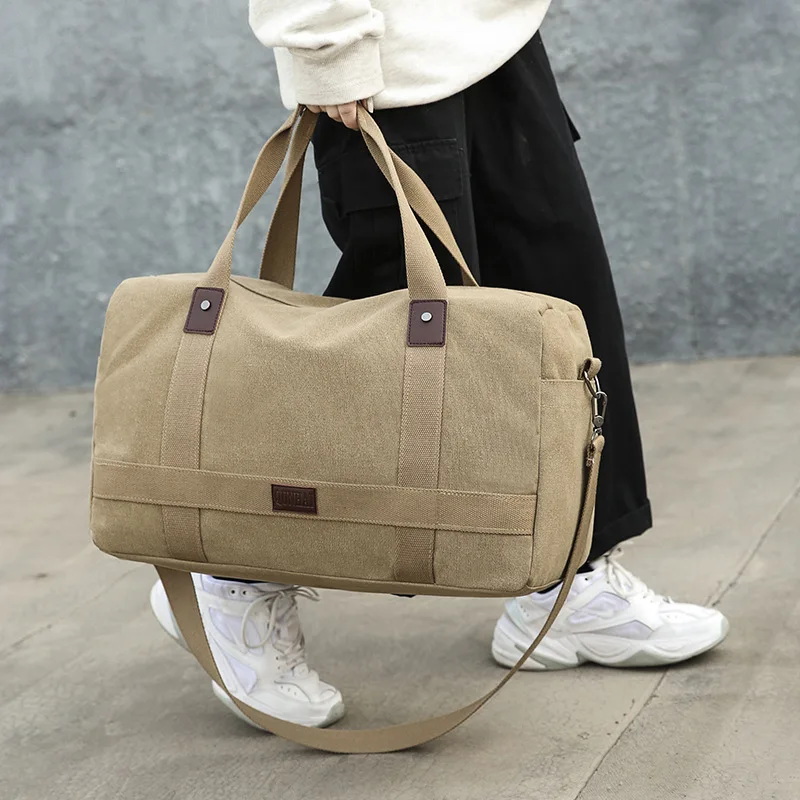Дорожная холщовая сумка в стиле ретро, большая вместительная багажная сумка для хранения одежды, мужские и женские спортивные сумки, деловые поездки на короткие расстояния