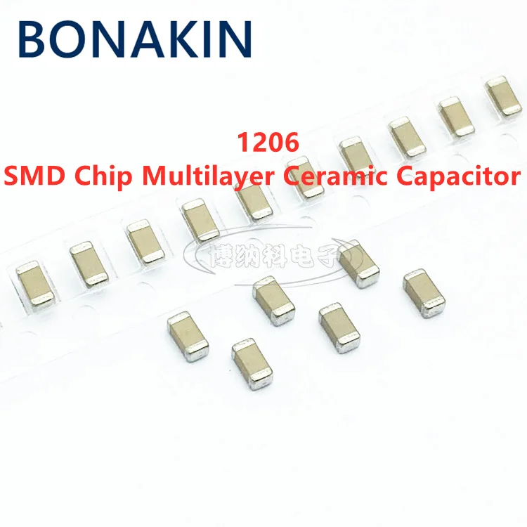 50ШТ 1206 4,7 НФ 50 В 250 В 500 В 1000 В 2000 В 472 К 10% X7R SMD-чип Многослойный керамический конденсатор