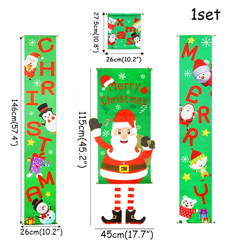 Рождественские украшения для баннеров, Веселая Рождественская вывеска на крыльце, Веселый и яркий Санта-Клаус, Снеговик, Дверной баннер, Рождественский декор