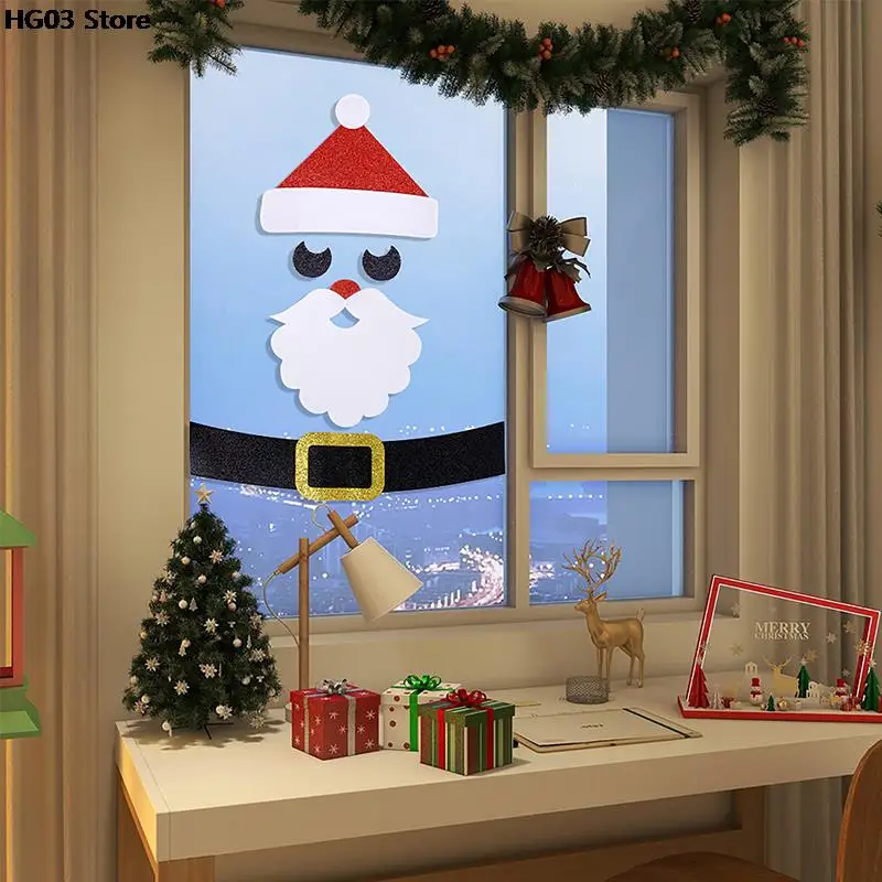 1 Комплект Рождественских Наклеек На Окна, Веселые Рождественские Украшения Для Санта-Клауса, Снеговика, Дверная Наклейка На Стену, С Новым 2024 Годом
