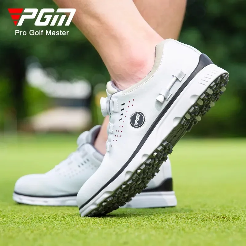 Мужская обувь для гольфа PGM с защитой от бокового скольжения, Водонепроницаемые шнурки для быстрой шнуровки, Мужская спортивная обувь для отдыха, Удобные кроссовки XZ302