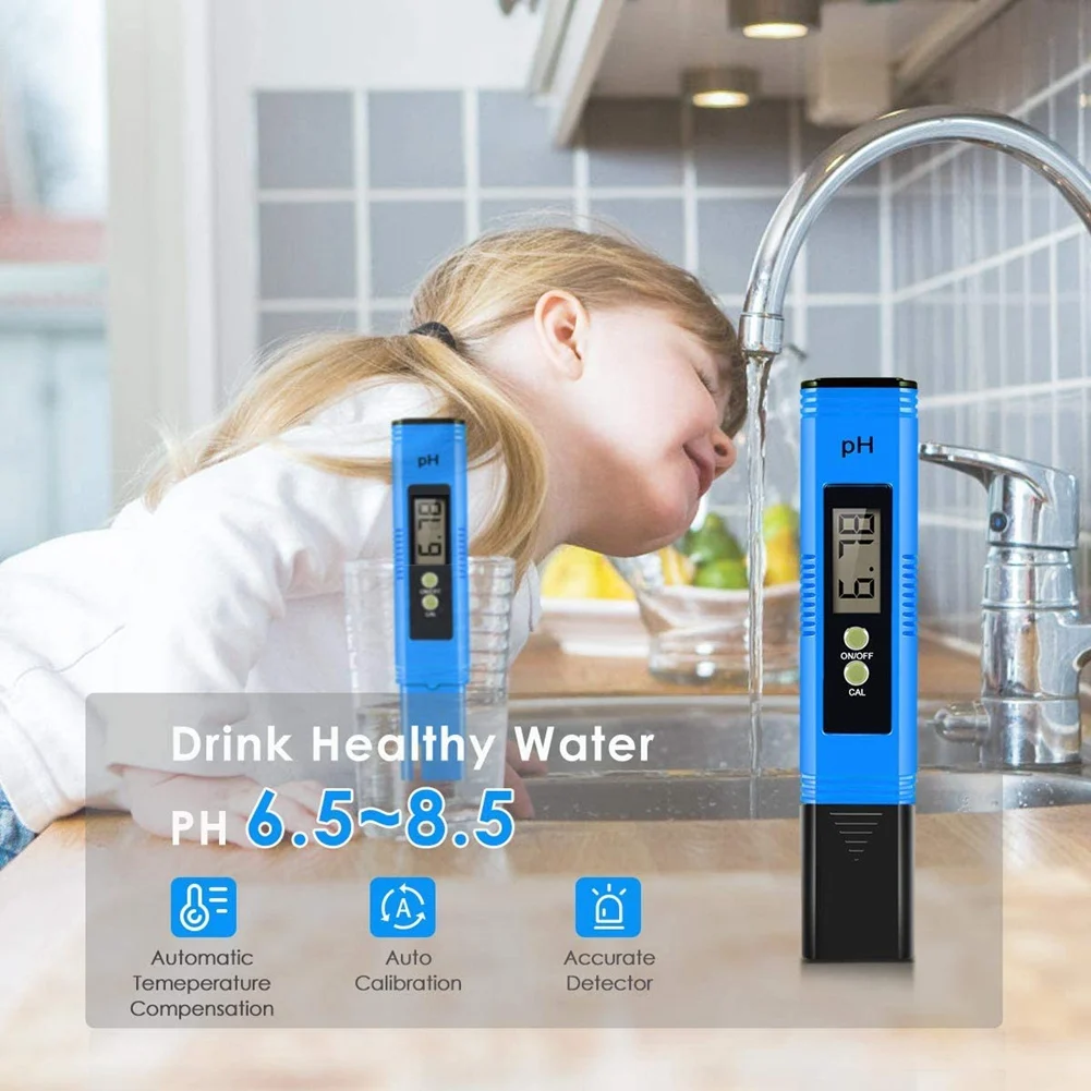 PH-метр, Цифровой PH-тестер, PH-ручка с диапазоном измерения PH 0-14, Наборы для тестирования питьевой воды