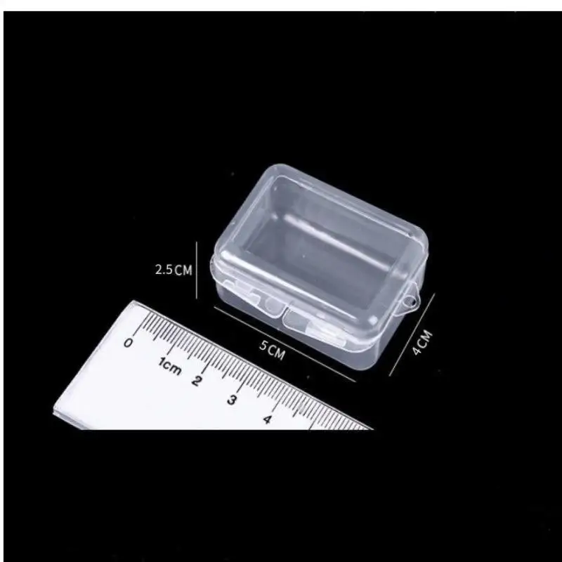 Пластиковая коробка Для мелких предметов Прозрачные Упаковочные коробки Прочные Серьги Кольца Коробка для хранения Прямоугольная Квадратная Организация Мини-хранения