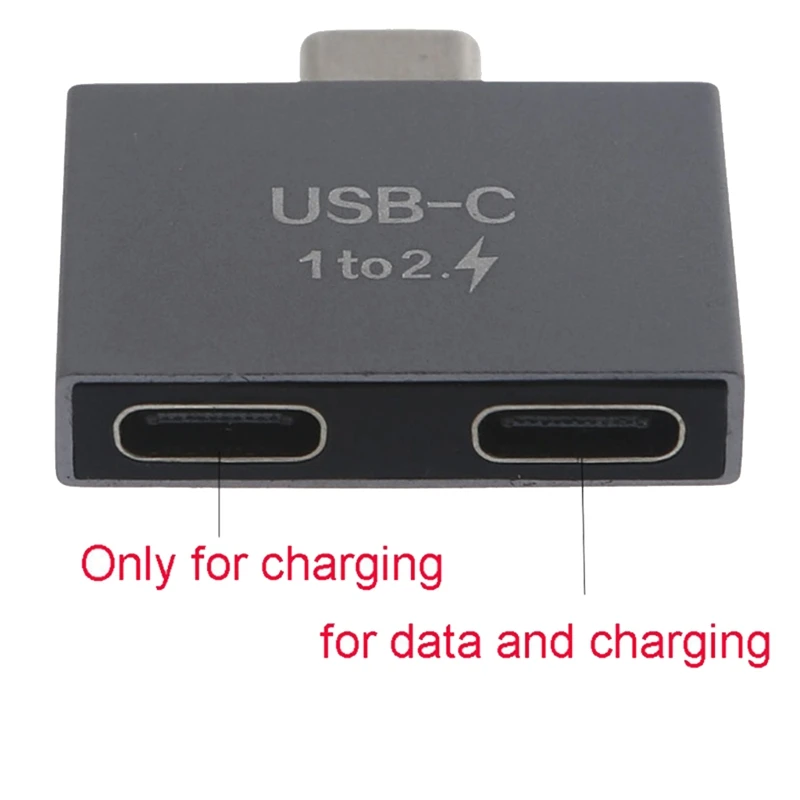 USB C Мужской к двум USB C женский разветвитель, адаптер-конвертер, USB C Концентратор, Разветвитель, удлинительный разъем для USB C зарядного устройства для ПК, ноутбука