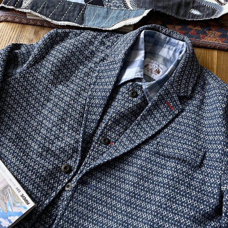 Текстурированный мужской пиджак в японском ретро-весенне-осеннем стиле, новое поступление, винтажные высококачественные блейзеры, пальто