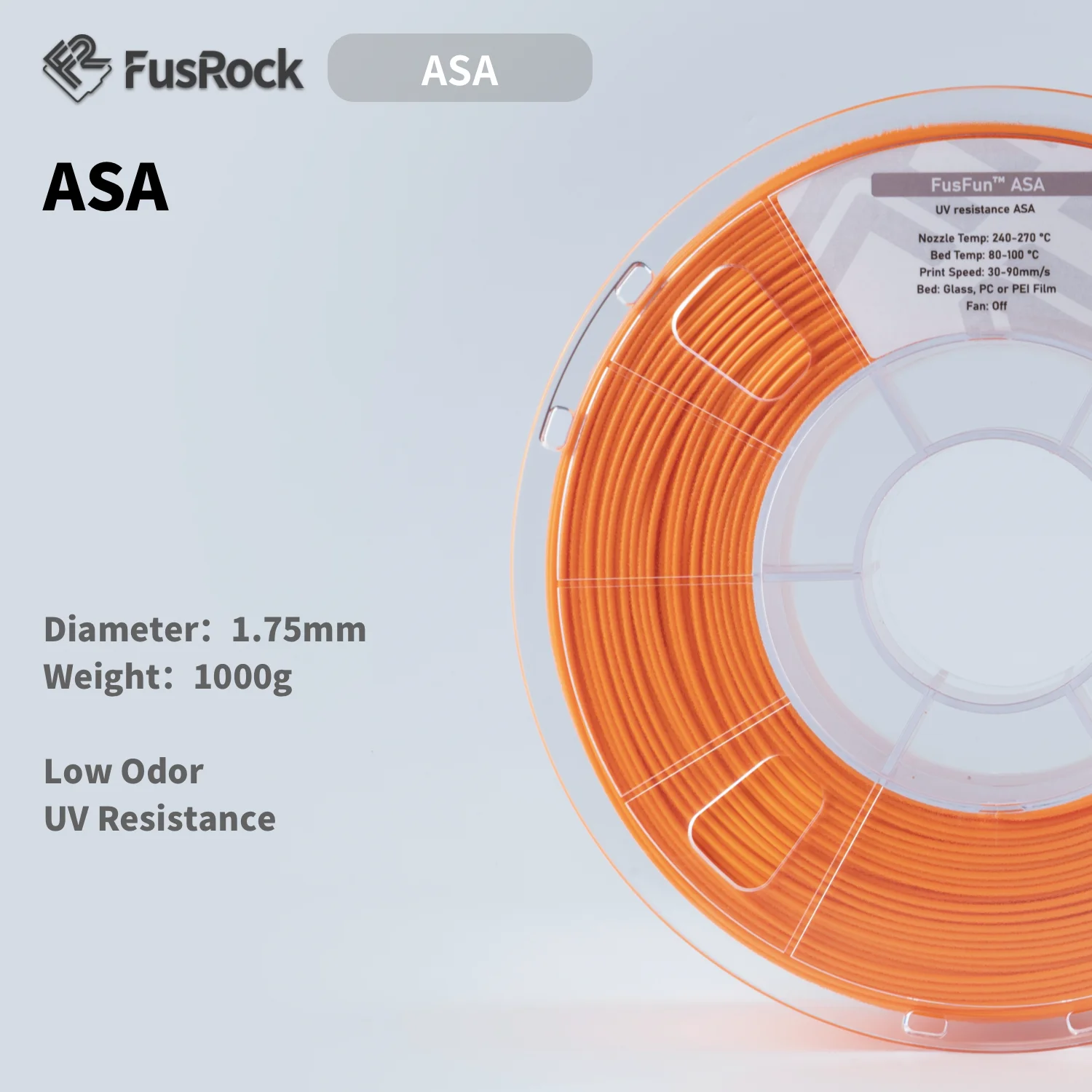 Нить для 3D-принтера FUSROCK ASA, устойчивая к атмосферным воздействиям и химическим воздействиям, Сверхжесткий пластик для инженерной печати, замена ABS, Обновление