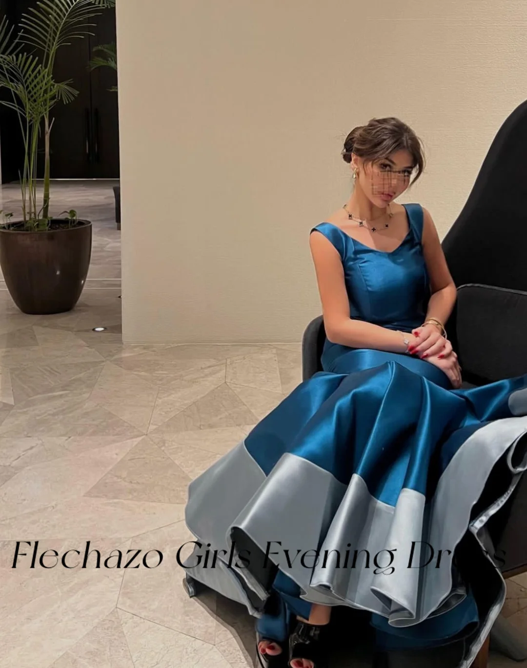 Flechazo Королевские синие платья для выпускного вечера без рукавов, русалка длиной до пола, вечернее платье знаменитости для женщин 2024, вечерние халаты