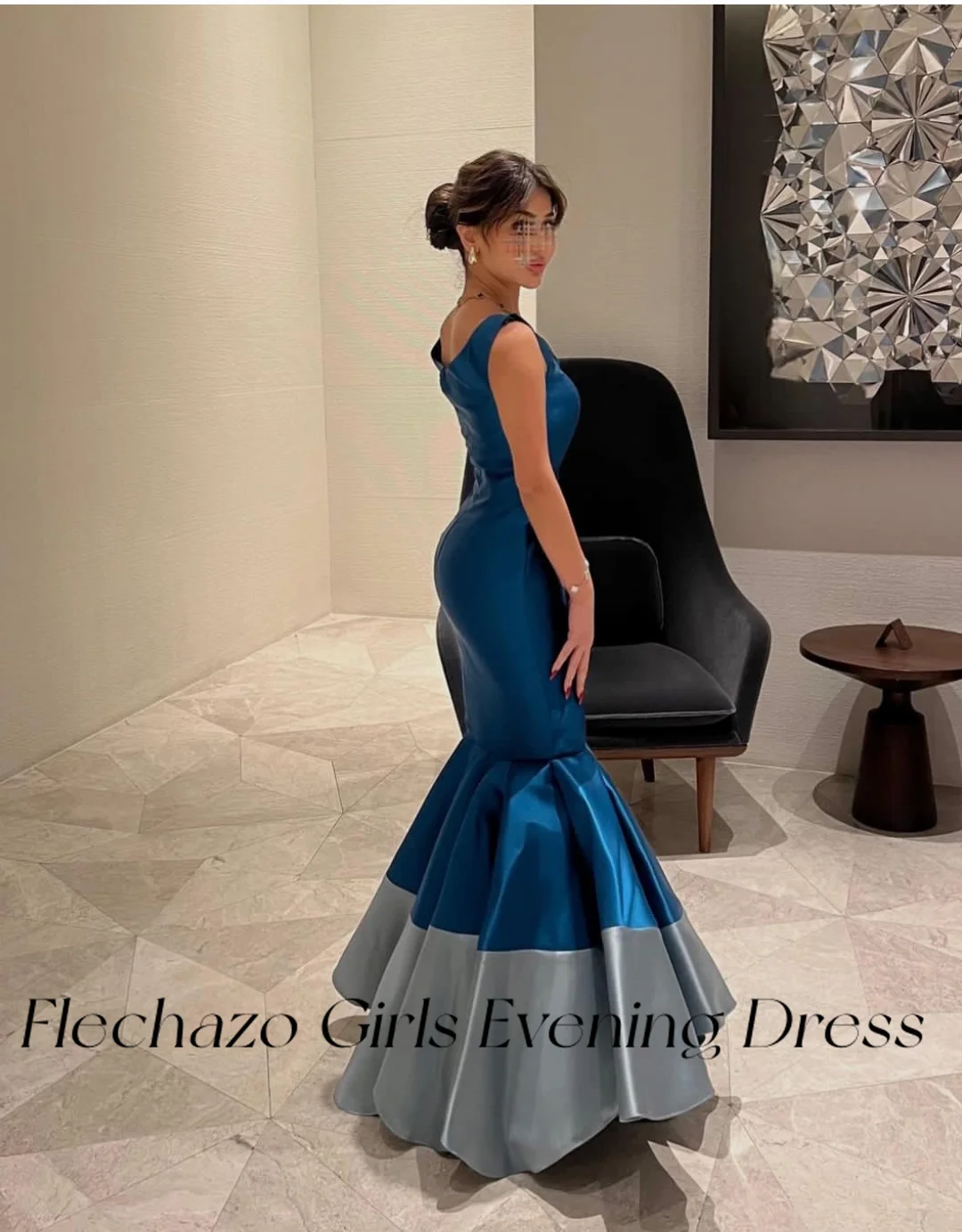 Flechazo Королевские синие платья для выпускного вечера без рукавов, русалка длиной до пола, вечернее платье знаменитости для женщин 2024, вечерние халаты