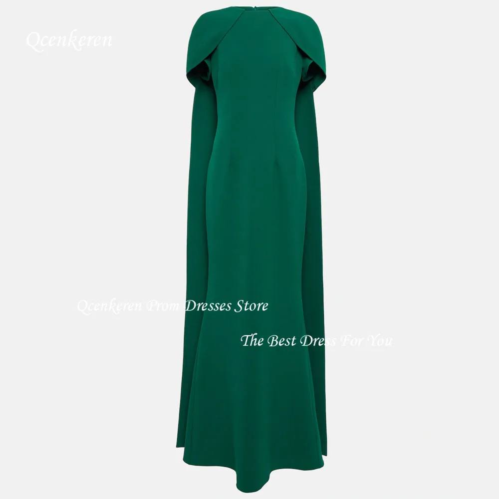 Вечернее платье Qcenkern с круглым вырезом и рукавом-колпачком 2023, женское вечернее платье для особых случаев, Саудовское свадебное платье русалки