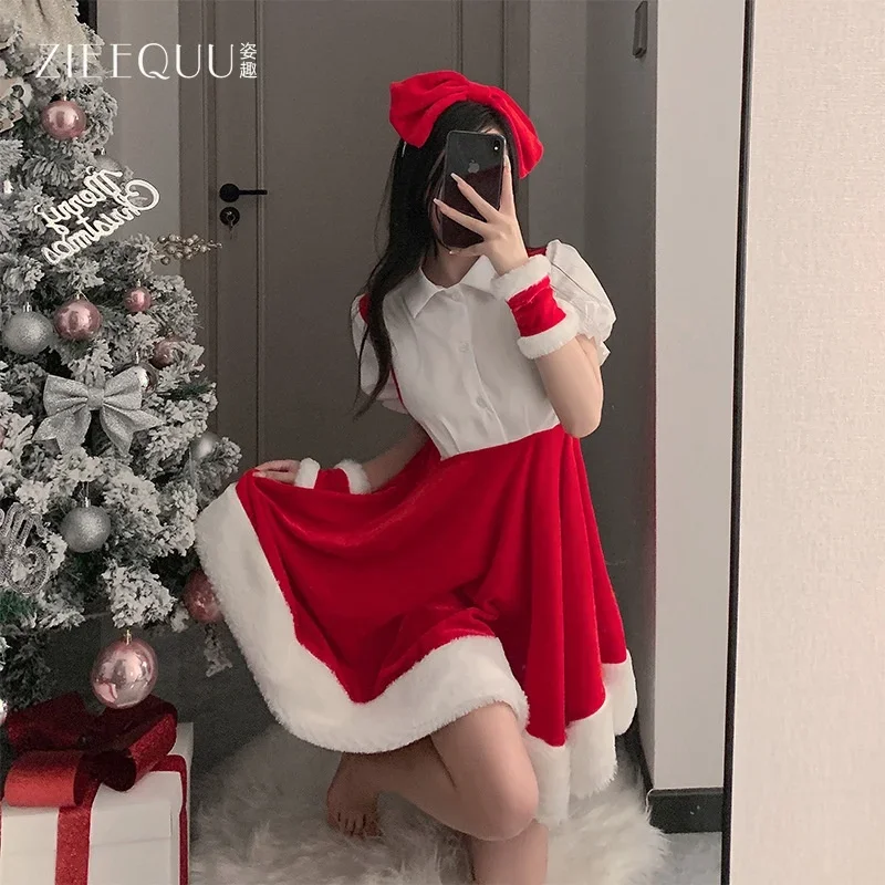 Ziqi Новый рождественский наряд, Сексуальное Чистое желание, Милое плюшевое сексуальное белье, Тонкий женский форменный костюм Оптом 6221