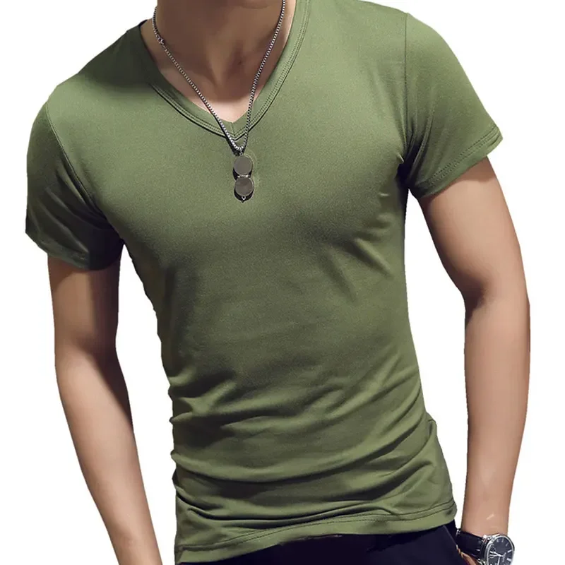 B8846 Модная футболка для фитнеса с V-образным вырезом и коротким рукавом, летняя повседневная футболка для спортзала, однотонная, цветная