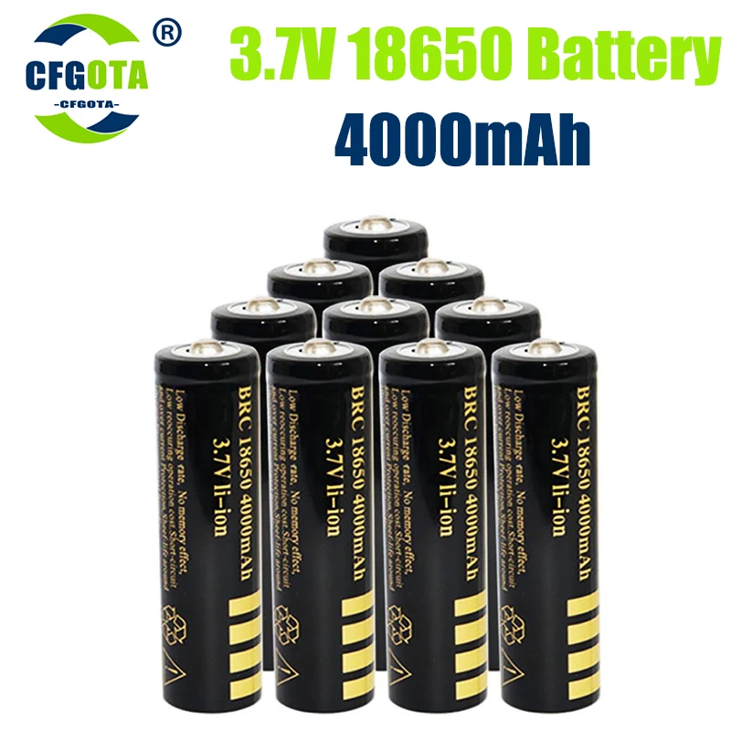 100% Новый оригинальный аккумулятор 18650 3,7 В 4000 мАч литий-ионный аккумулятор для светодиодного фонарика batery + USB зарядное устройство