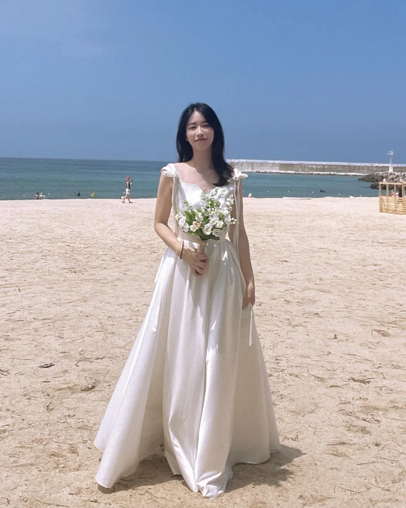 Свадебное платье Serendipity в Корее для официальных мероприятий, трапециевидный ремень Spaghtti Длиной до пола, Белое выпускное платье для милых женщин