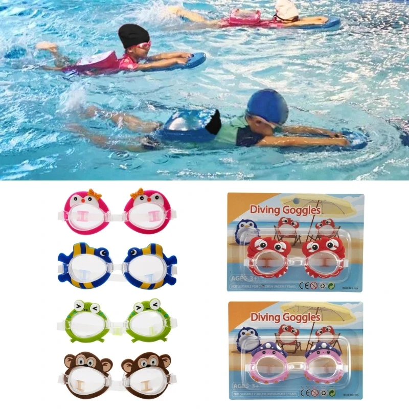 Мультяшные детские противотуманные очки для плавания, очки для дайвинга, мультяшный дизайн, прямая поставка