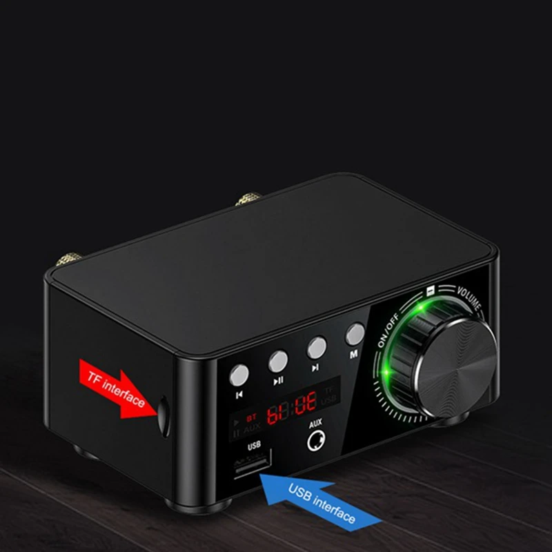 50Wx2 Bluetooth 5,0 Плата Усилителя Мощности Tpa3116 Приемник Стерео Домашний Автомобильный Аудио Усилитель USB U Диск Tf Карта Плеер