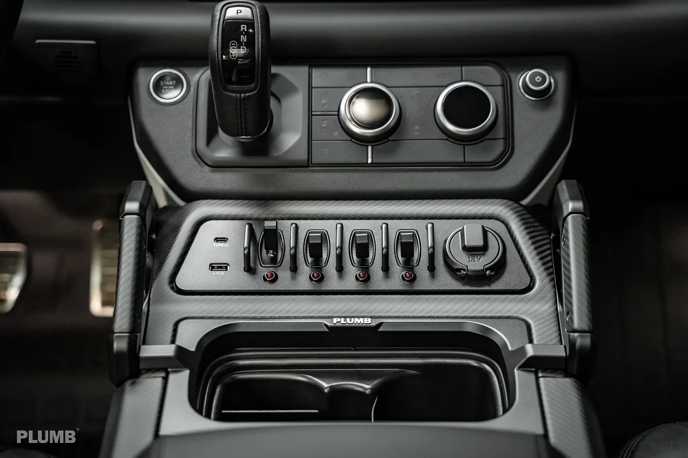 Plumb 2020 + Поддерживает оригинальную систему управления центральным подлокотником carplay из углеродного волокна для Land Rover Defender L663 130 110 90