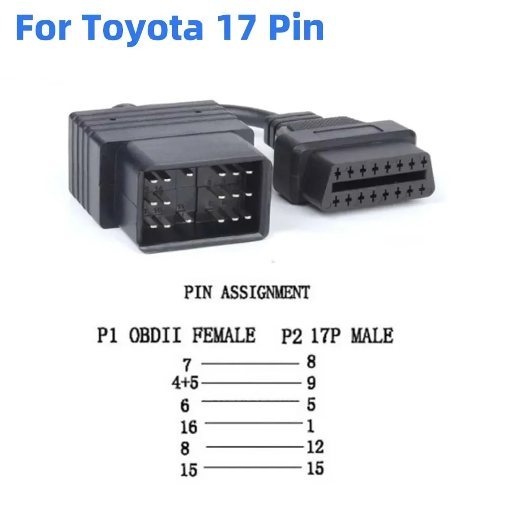 Для Toyota 17 PIN 22 Pin-16pin OBD2 Кабель для TOYOTA Old 22Pin 17Pin Автомобиль 60 см Лапша OBD2 16-КОНТАКТНЫЙ Разъем-Розетка